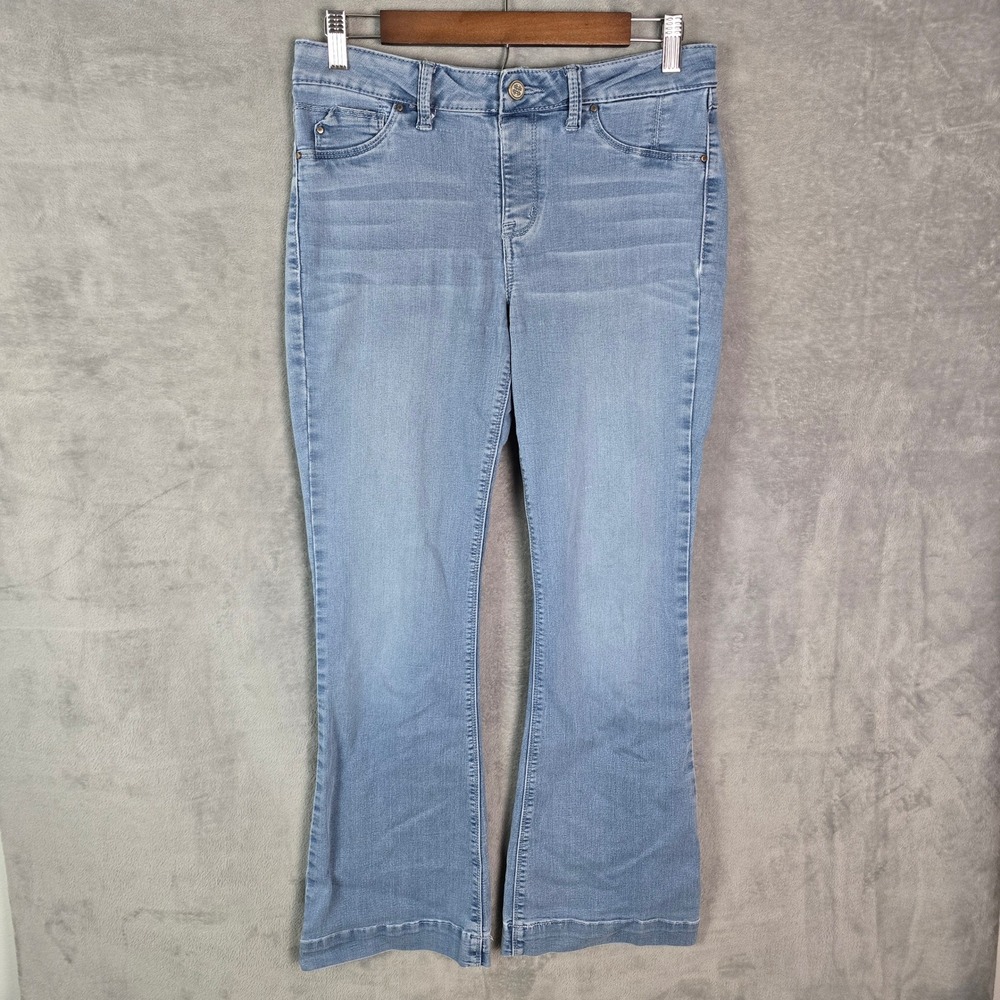 Laurie Felt Los Angeles Silky Denim Flare Jeans Light Wash Blue Size S Stretch